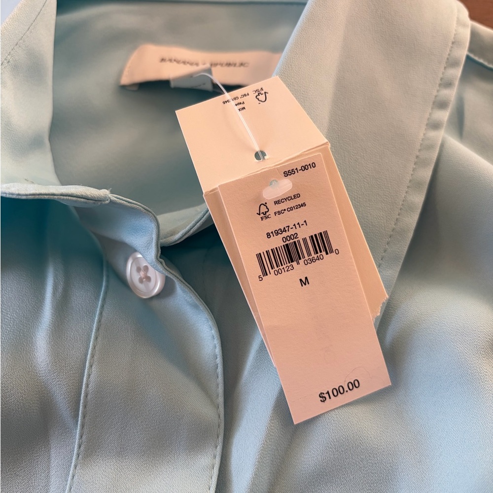 Banana Republic Soft Blue Shirt Dress - Picture 2 of 5